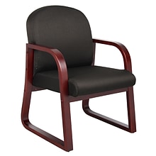 Boss Office Products B9570 Series Mahogany Frame Guest Armchair; Black