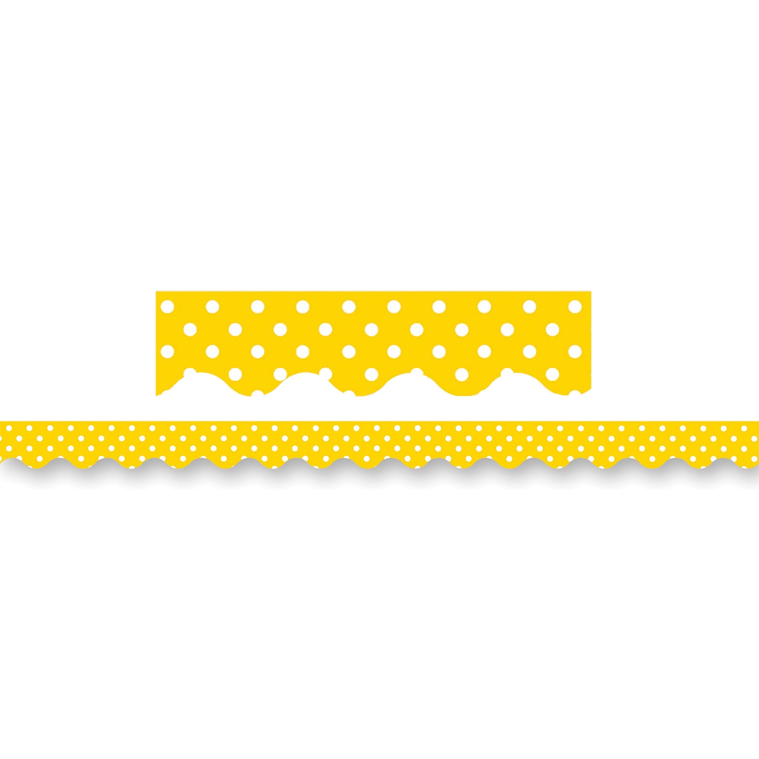 Teacher Created Resources Yellow Polka Dots Scalloped Border Trim, 2.19 x 35, Yellow, 9 Packs/Bundle (TCR4668)
