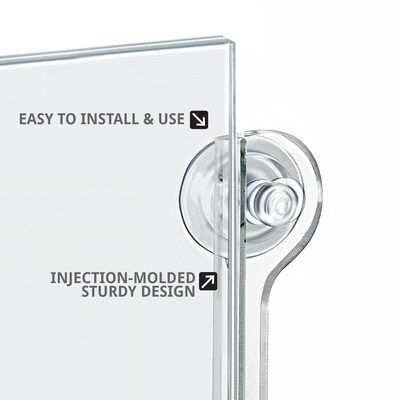 Azar Sign Holder, 5.5" x 8.5", Wall Mounted, Vertical, Clear Acrylic, 2/Pack (106626)