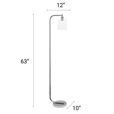 Creekwood Home 63" Metal Floor Lamp with Cylindrical Shade, Chrome (CWF-1000-CH)