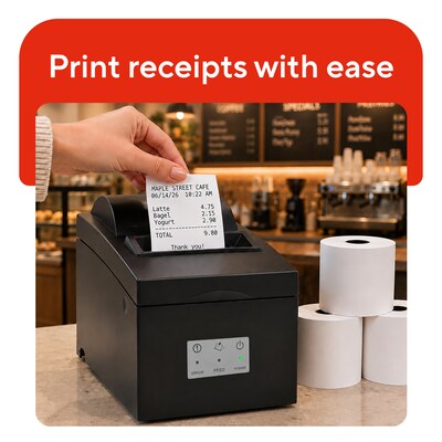 Staples Thermal Paper Rolls, 2 1/4" x 80', BPA Free, 10/Pack (452175)