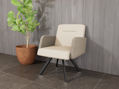 Lesro Willow Vinyl Lounge Chair, Patriot Plus Concrete/Adler Peppercorn (WL1101.SBK-02PPCN.03PPCN.04ADPN)