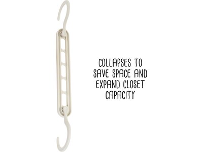 Honey-Can-Do Plastic Cascading Collapsible Hanger, White, 20/Pack (HNG-09214)