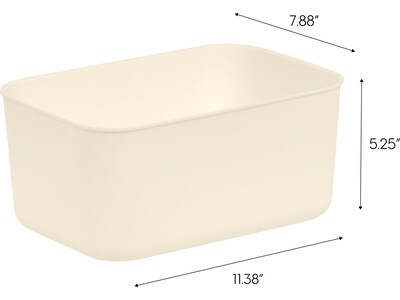 Iris Open Lid Storage Bin, Off-White, 4/Pack (552111)