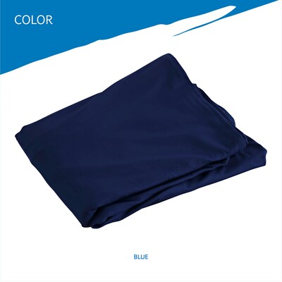 Iceberg 72"L x 30"W Stretch-Fabric Table Cover, Blue (16526)