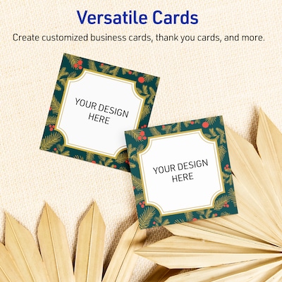 Avery Gold-Teal Berries Matte Blank Card, White, 120/Pack (S00-FF7)