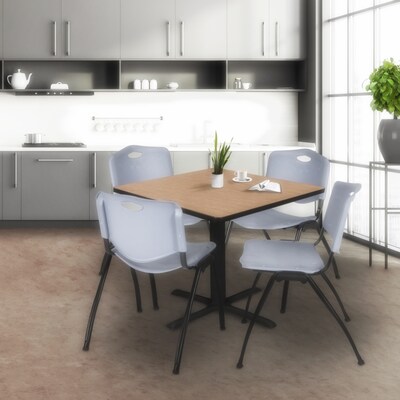 Regency Cain 48 Square X-Base Breakroom Table, Large, Noble Oak (TB4848NO)