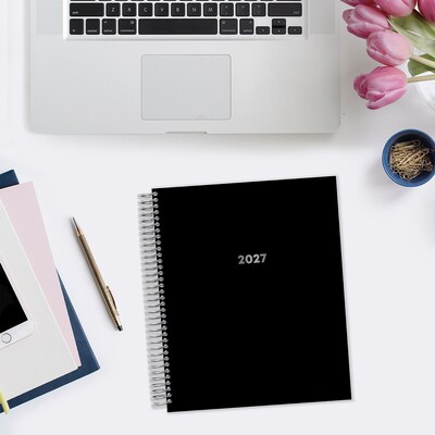 2027 Blue Sky Livewell 7" x 9" Calendar Year Weekly & Monthly Planner, Plastic Cover, Black (159048)