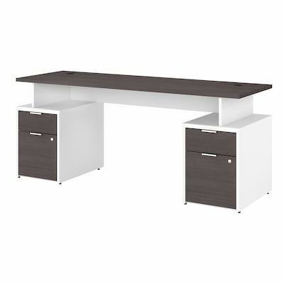 Bush Business Furniture Jamestown 72W Desk with 4 Drawers, Storm Gray/White (JTN005SGWHSU)