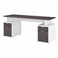 Bush Business Furniture Jamestown 72"W Desk with 4 Drawers, Storm Gray/White (JTN005SGWHSU)