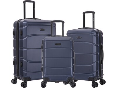 DUKAP Sense 3-Piece Hardside Spinner Luggage Set, TSA Checkpoint Friendly, Blue (DKSENSML-BLU)
