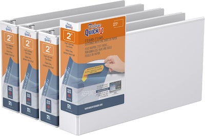 Davis Group QuickFit Heavy Duty 2 3-Ring Standard Binders, White, 4/Pack (95030L-04)