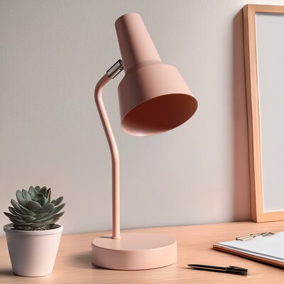 Simple Designs Sleek Essentials LED Desk Lamp, 15.2", Blush Pink (LD1078-BPK)