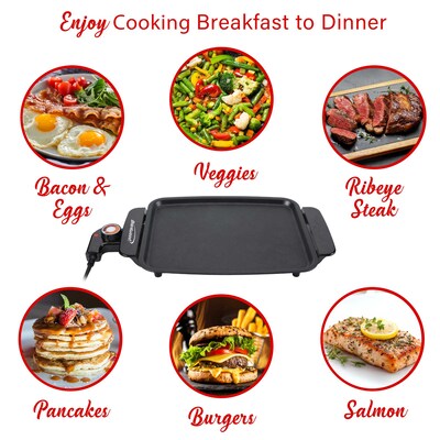 Brentwood 1,200-Watt Electric Ceramic Griddle, Black (TS-810)