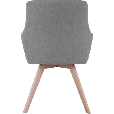 Lorell Mid-Century Modern Flannel Guest Chair with Beech Wood Legs, Gray (LLR68560)