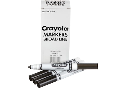 Crayola Marker, Broad Point, Black, Dozen (587700051)