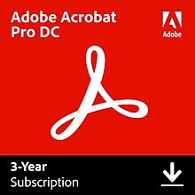 Adobe Acrobat Professional DC 3 Year for 1 User, Windows/Mac, Download (65290615)