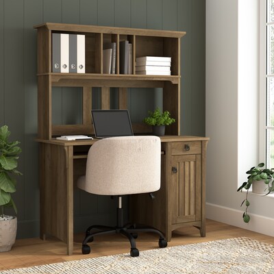 Bush Furniture Salinas 48"W Small Computer Desk with Hutch, Reclaimed Pine (MY72408-03)