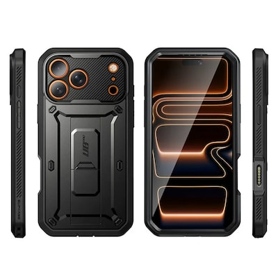 SUPCASE Unicorn Beetle Pro Case for iPhone 17 Pro Max, Shock Absorbing, Black (SUP-iPhone2025Max-UBPro-SP-Black)