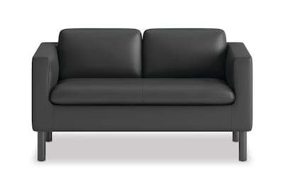 HON Parkwyn 53.5 Polyurethane Loveseat, Black (HVLVL2.BLK01)