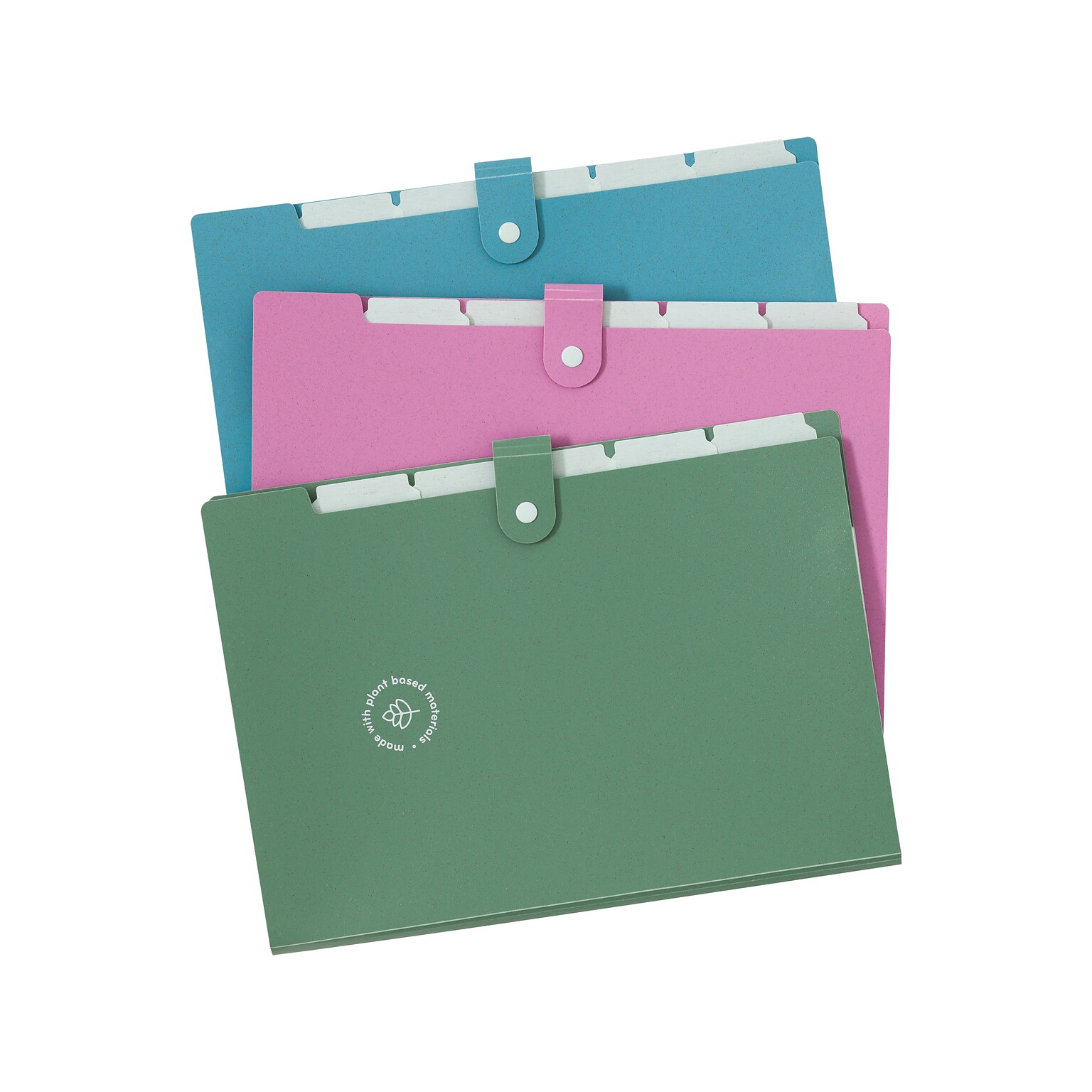 U Brands U-Eco Poly Expandable Folders, 6-Pocket, Letter Size, Assorted Colors, 3/Pack (6592U01-12)