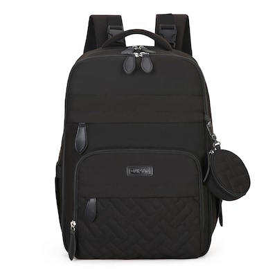 DUKAP Baby Pro Expandable Diaper Backpack, Large, Black (BDKBAB17BLK)