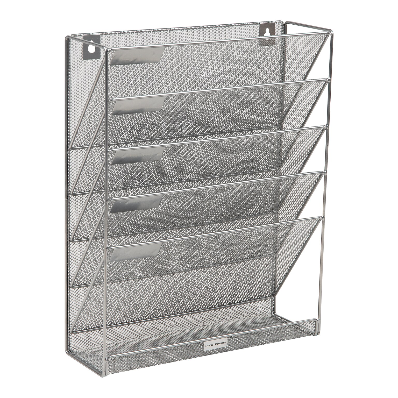 Mind Reader 5-Pocket Metal Mesh Mountable Wall File, Letter Size, Silver (MAGSTACK-SIL)