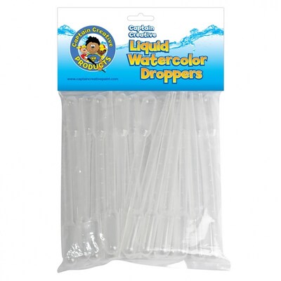Captain Creative Liquid Watercolor Droppers, Clear, 40/Pack (APICCP140)