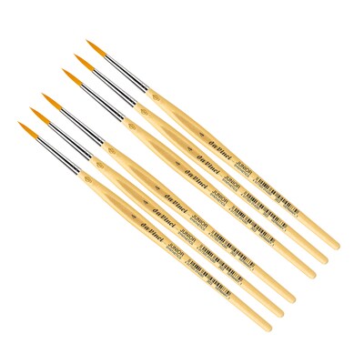 da Vinci JUNIOR Mixed Media Synthetic Bristle, Round Brush, 6/Bundle (DVXVA3034-6)