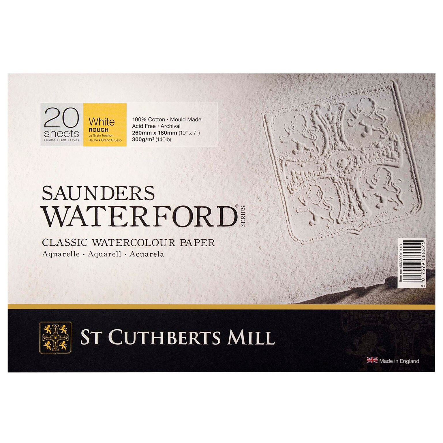 St Cuthberts Mill Saunders Waterford 7 x 10 Watercolor Sketch Pad, 20 Sheets/Pad (STCT46630001011B)