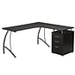 Techni Mobili Modern L-Shaped Computer Desk with File Cabinet, Espresso (RTA-4804L-ES)