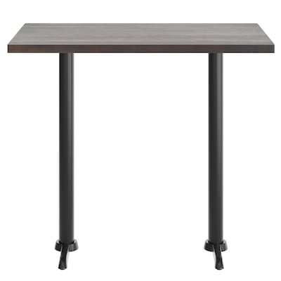 Flash Furniture Bennett Wooden Commercial Indoor Table, 48" x 30", Dark Brown Top/Black Base (GSF3048DBT0522B)