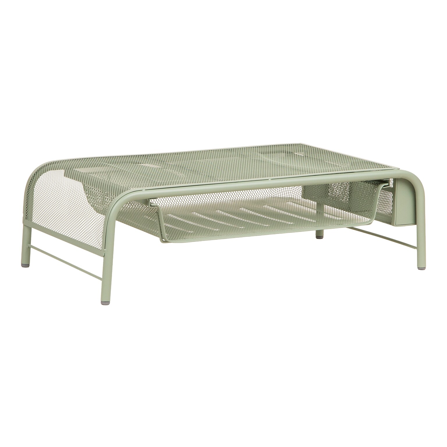 Staples Metal Mesh Monitor Stand, Up to 32 Monitor, Sage Green (ST63852)