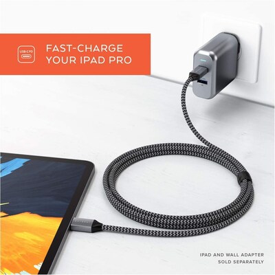 Satechi 6.5 USB Type-C to USB Type-C Charging Cable, Male to Male, Black/Gray (ST-TCC2MM)