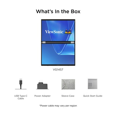 ViewSonic VG1457 14" WUXGA LED 60Hz Dual Screen Portable Monitor, Universal Docking Station