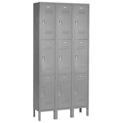 Global Industrial Paramount 78H 3-Tier 3-Column Locker, Gray (238234GY)