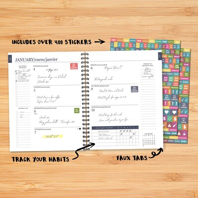 2026-2027 Willow Creek 8.5" x 11" Academic Weekly & Monthly Planner, Tulpi Flowers (65990)