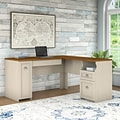 Bush Furniture Fairview 60W x 60D L-Shaped Desk, Antique White/Tea Maple (WC53230-03K)