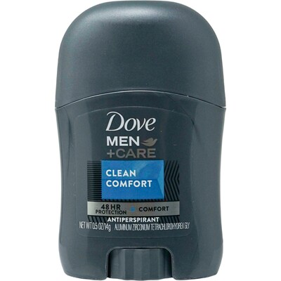 Dove Mens Clean Comfort Antiperspirant, 0.5 oz Travel Stick, 12 Sticks/Bag, 16 Bags/Carton