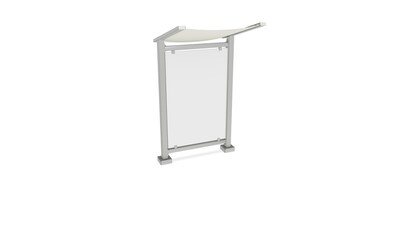 Preserve Outdoor Collaboration Glassboard, Cadet Grey Awning, Walnut Decking, 104 H x 62 W (PSV1