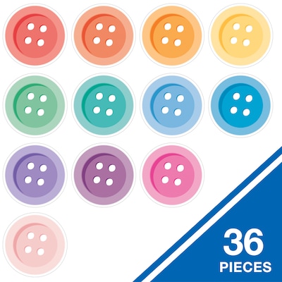 Carson Dellosa Crafty and Cool Colorful Buttons Bulletin Board Decorations, 36/Pack (120659)