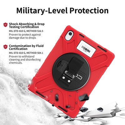 CODi Rugged iPad 11" (A16/11th Gen) & iPad 10.9" (10th Gen) Case with Integrated Screen Protector, Red (C30705069ISRD)