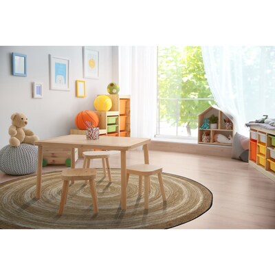 Joy Carpets Feeling Natural Nylon 5'4" Round Machine Tufted Rug, Sand (1972H-03)
