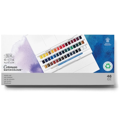 Winsor and Newton Cotman Watercolor Half Pan Paint Palette, Assorted Colors (WNX0390471)