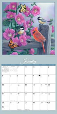 2027 Willow Creek Garden Birds - Artisan Series 12" x 12" Monthly Wall Calendar, Assorted Colors (65259)