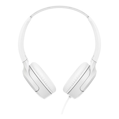 JVC Foldable On-Ear Headphones with Microphone, White (HA-S33UC)