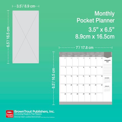 2026-2027 BrownTrout Claude Monet 3.5" x 6.5" Monthly Planner (9798330704651)