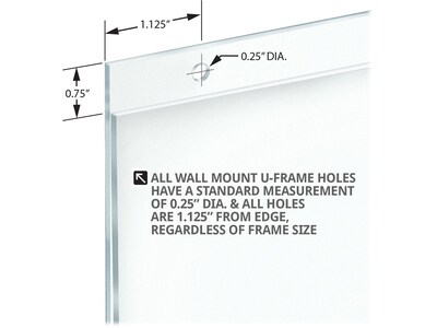 Azar Sign Holder, 4" x 6", Vertical, Wall Mounted, Clear Acrylic, 10/Pack (162732)