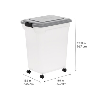 Iris 55 Quart Storage Container with Lid, Plastic, Gray (301048)
