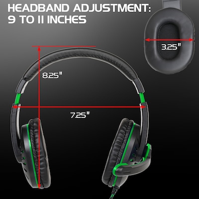 ENHANCE GX-H5 Noise Cancelling Stereo Gaming Headset, 3.5mm, Green (ENGXH50100GNWS)